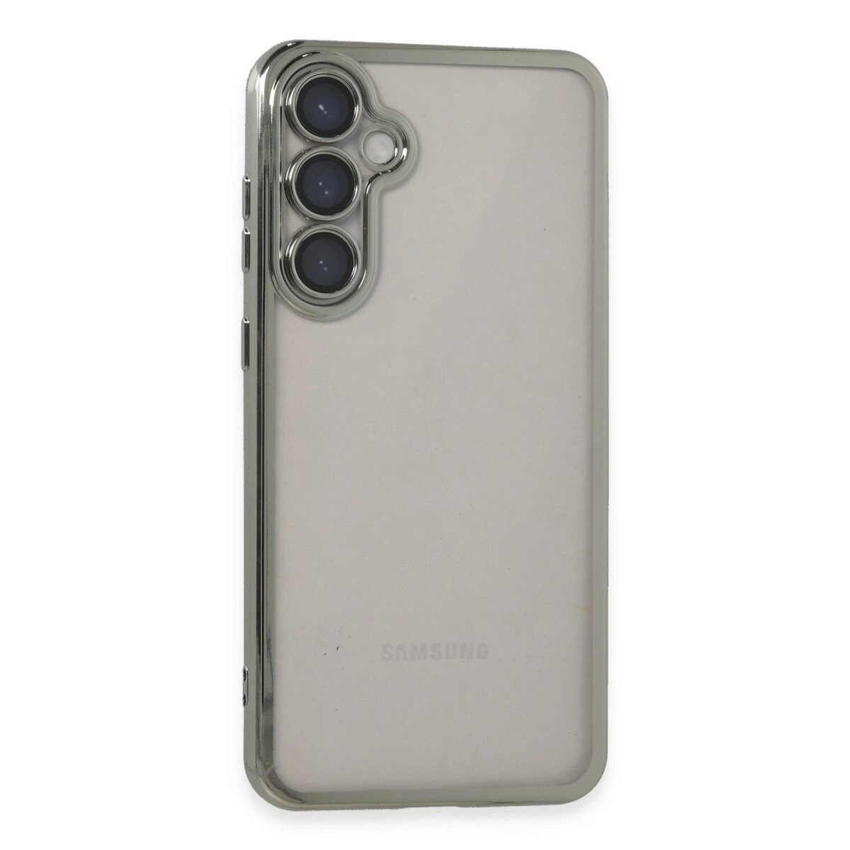 Samsung Galaxy S23 Fe Kılıf Razer Lensli Silikon - Gümüş