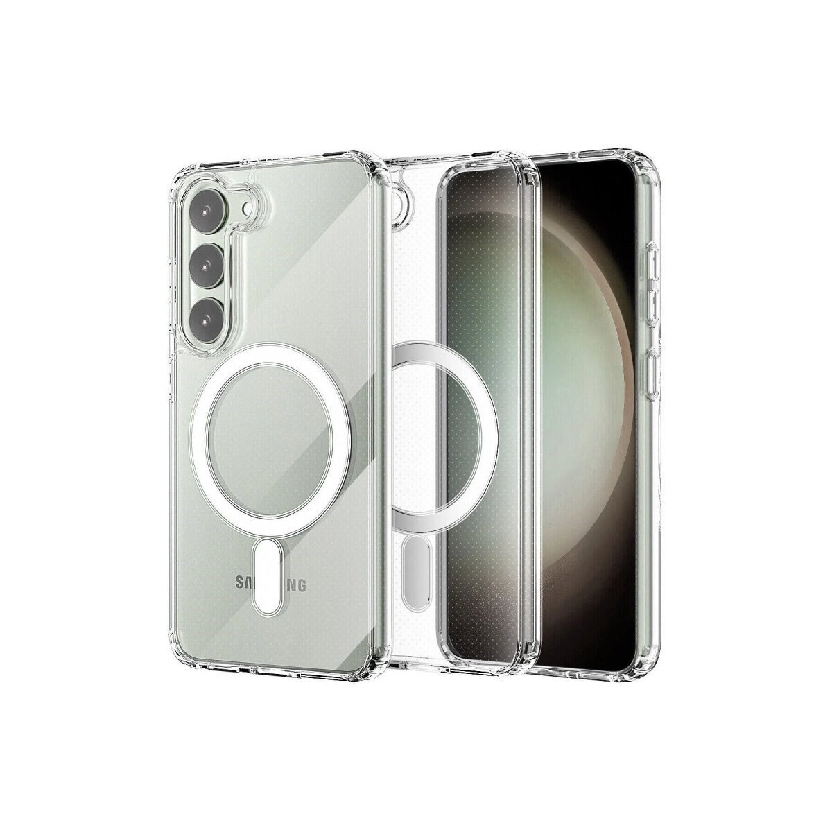 Samsung Galaxy S23 Plus Kılıf Magneticsafe Şeffaf Silikon - Şeffaf