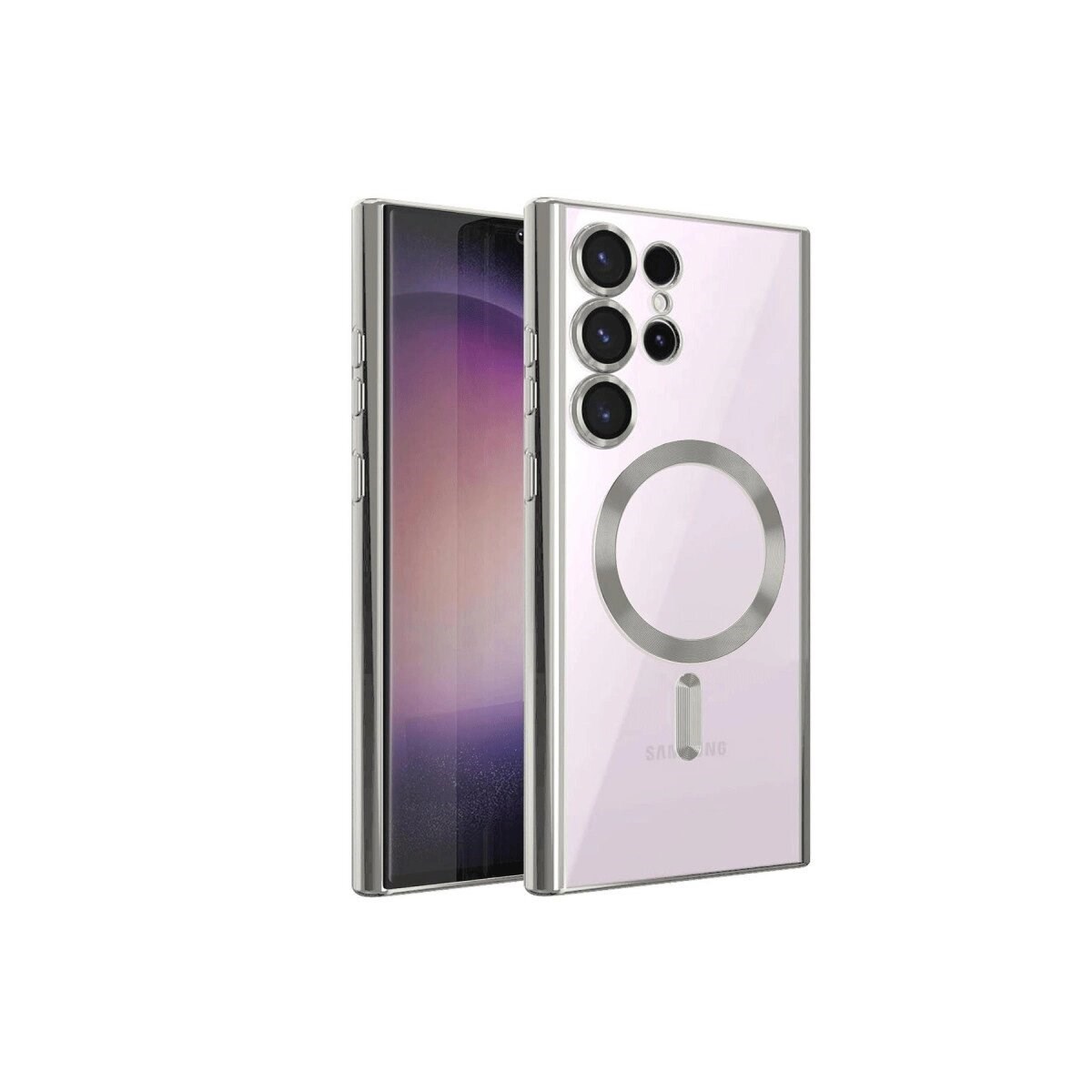 Samsung Galaxy S23 Ultra Kılıf Kross Magneticsafe Kapak - Gümüş