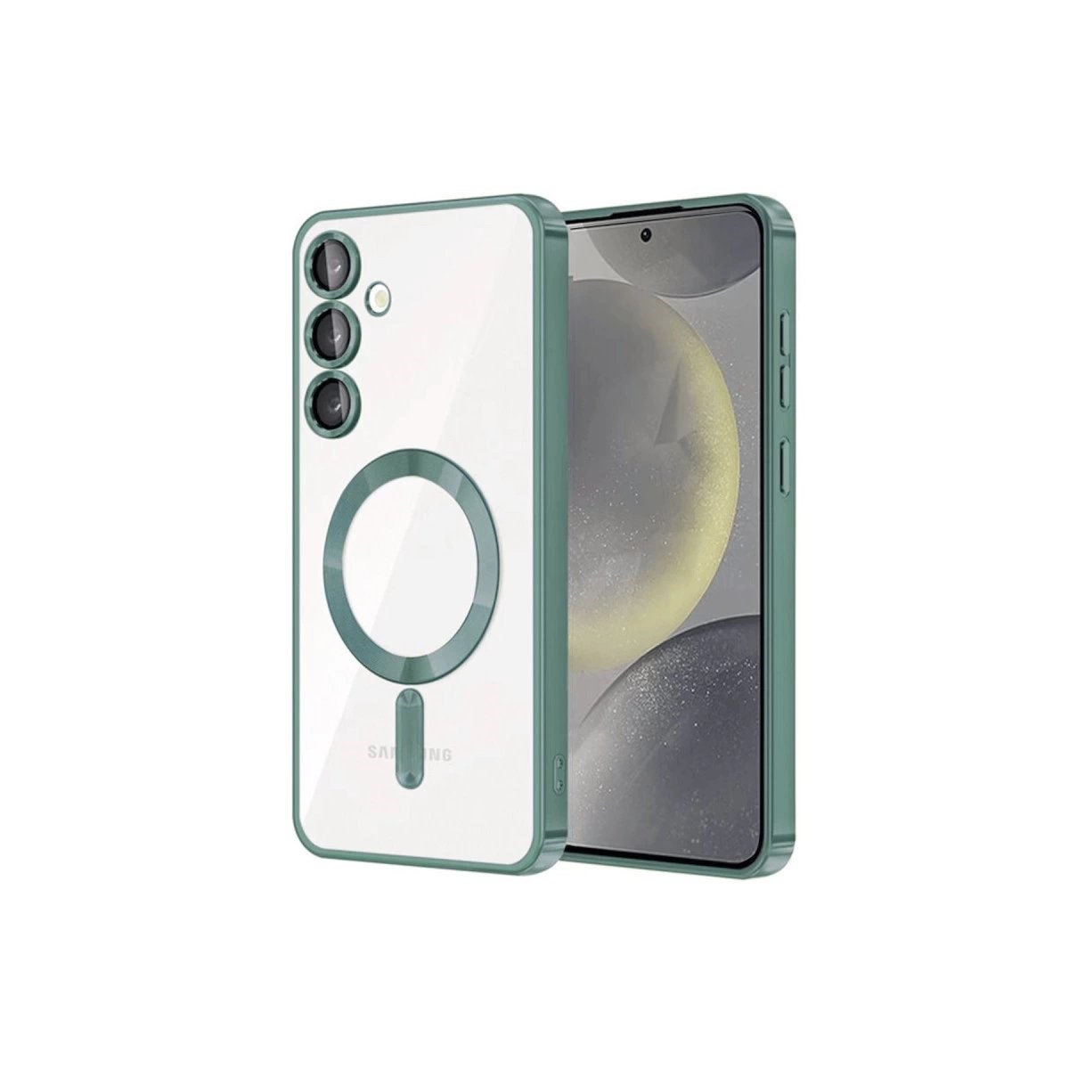 Samsung Galaxy S24 Kılıf Kross Magneticsafe Kapak - Koyu Yeşil