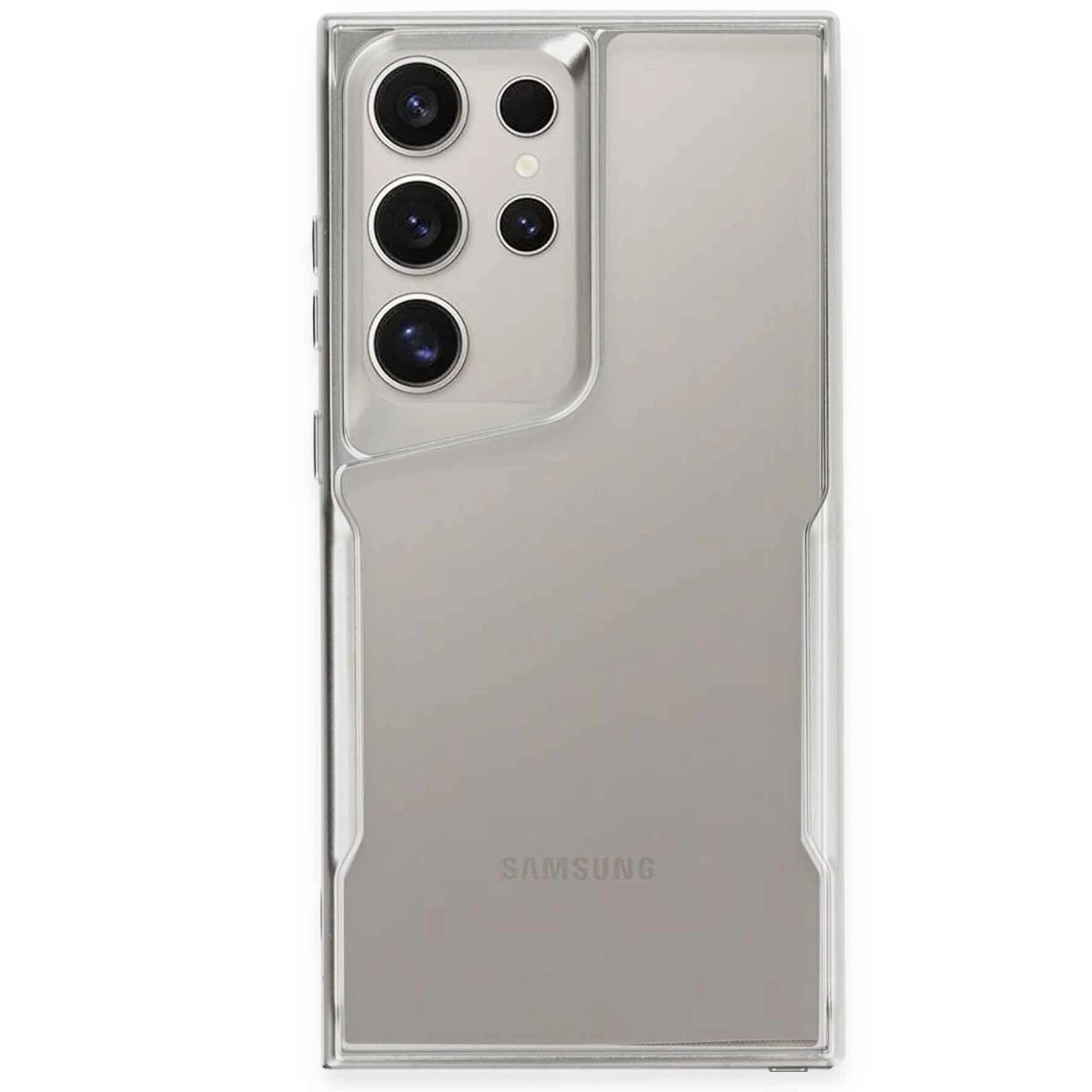 Samsung Galaxy S24 Ultra Kılıf Boyi Silikon Kapak - Gümüş