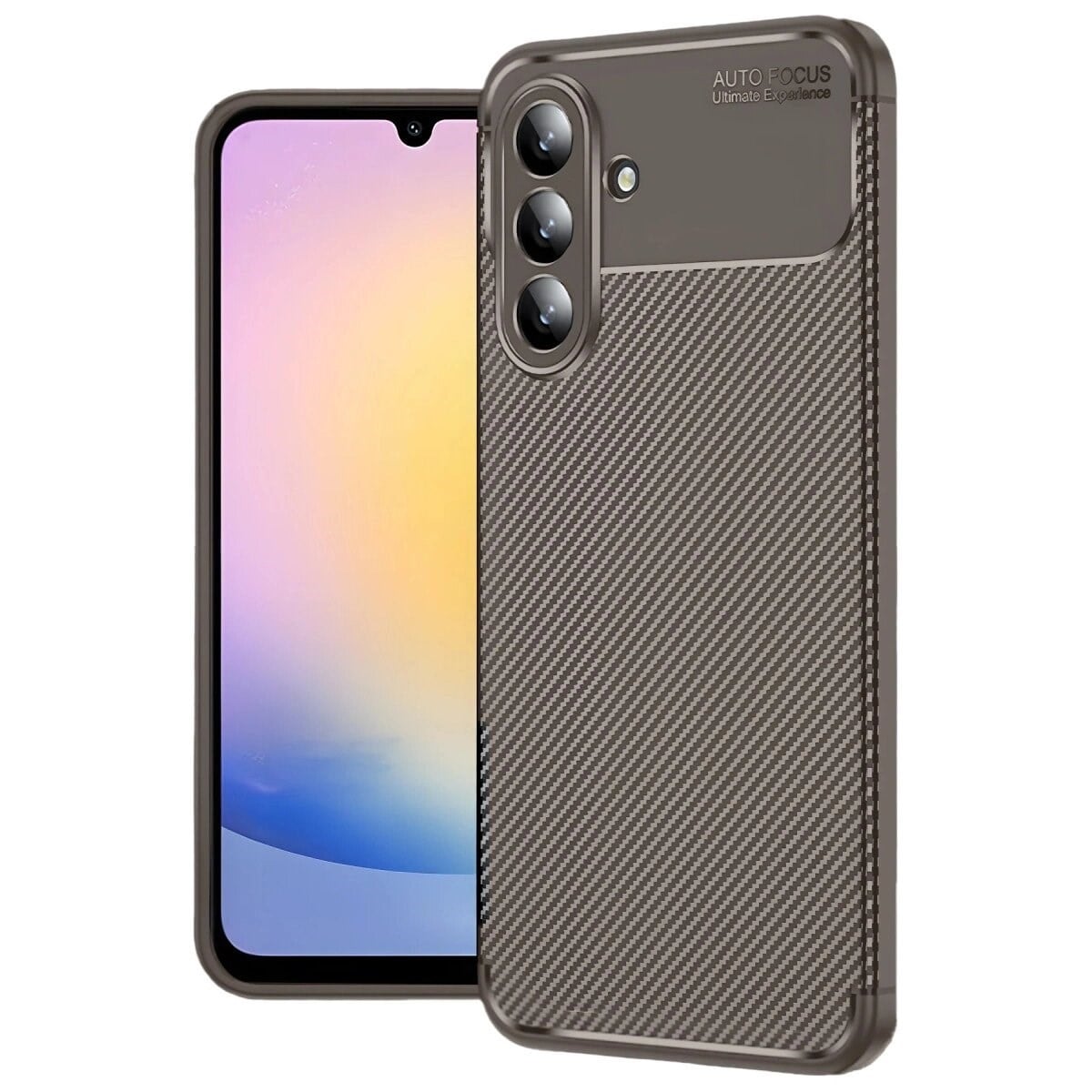 Samsung Galaxy S25 Fe Auto Focus Karbon Kapak - Kahverengi