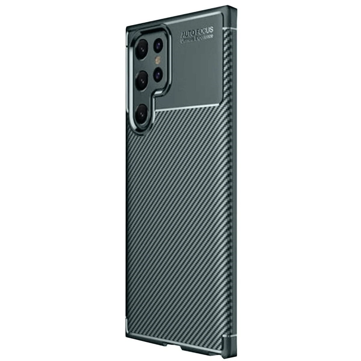 Samsung Galaxy S25 Ultra Kılıf Auto Focus Karbon Kapak - Koyu Yeşil
