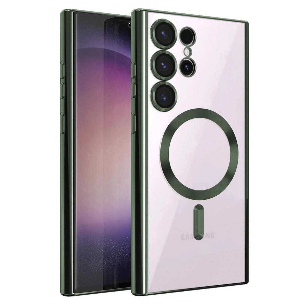 Samsung Galaxy S25 Ultra Kılıf Kross Magneticsafe Kapak - Koyu Yeşil