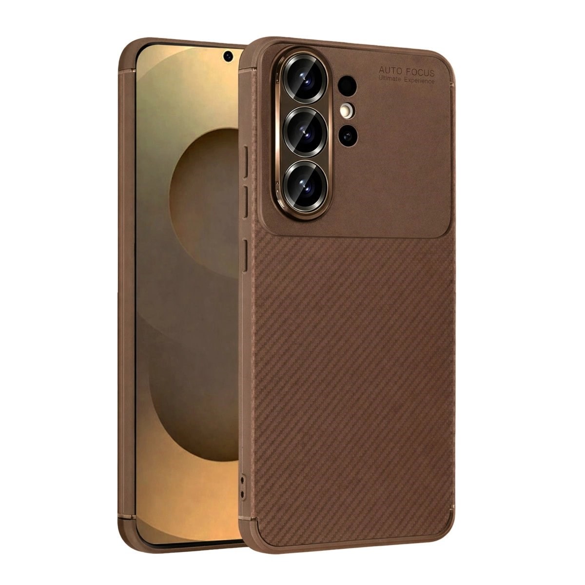 Samsung Galaxy S26 Ultra Auto Focus Karbon Kapak - Kahverengi