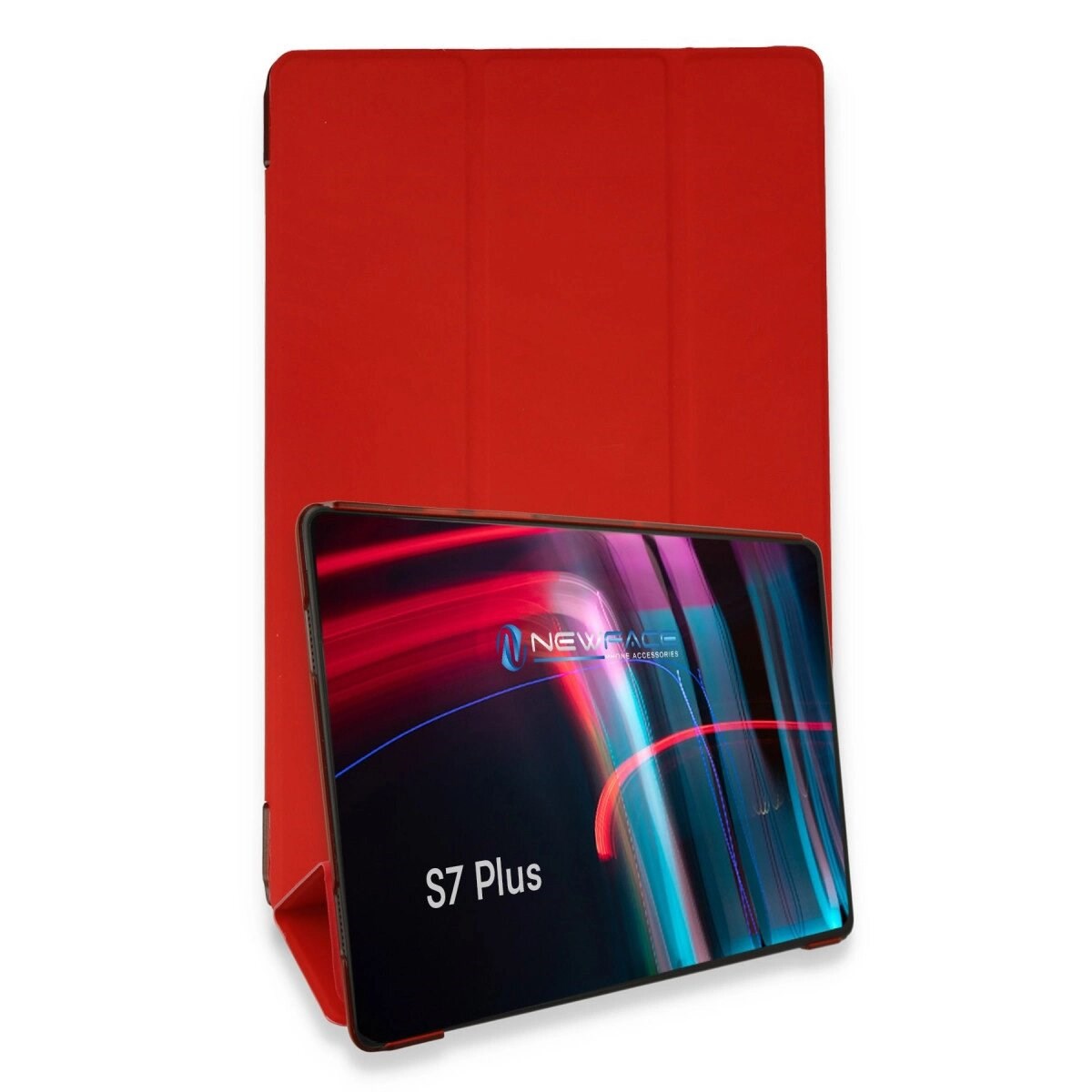 Samsung Galaxy T970 Tab S7 Plus 12.4 Kılıf Tablet Smart Kılıf - Kırmızı