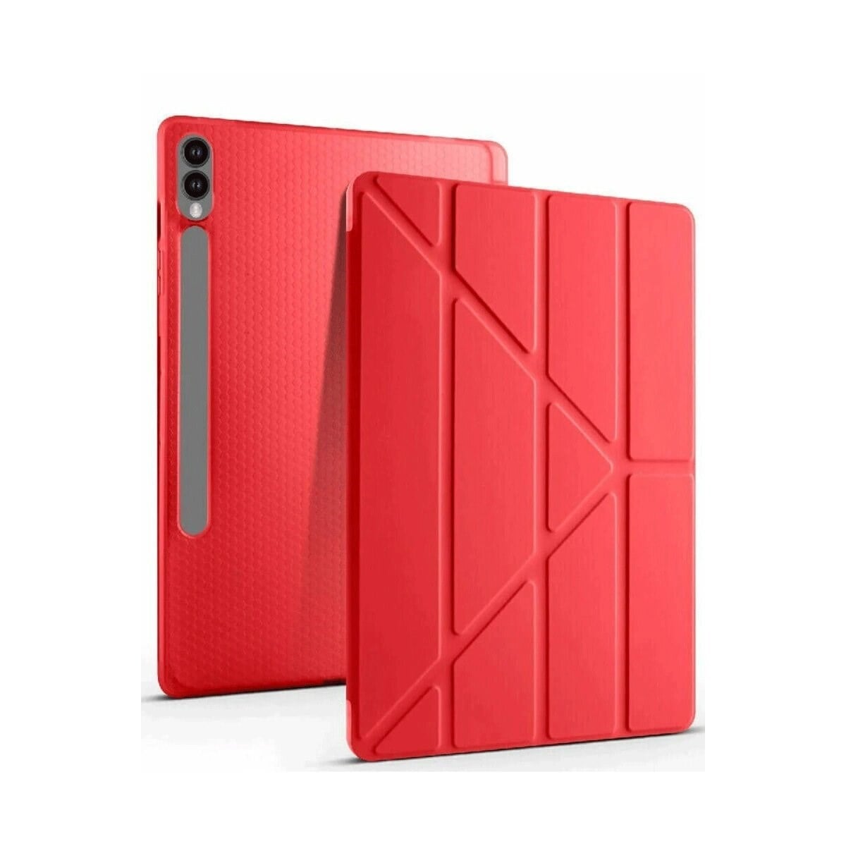 Samsung Galaxy X610 Tab S9 Fe Plus 12.4 Kılıf Kalemlikli Mars Tablet Kılıfı - Kırmızı