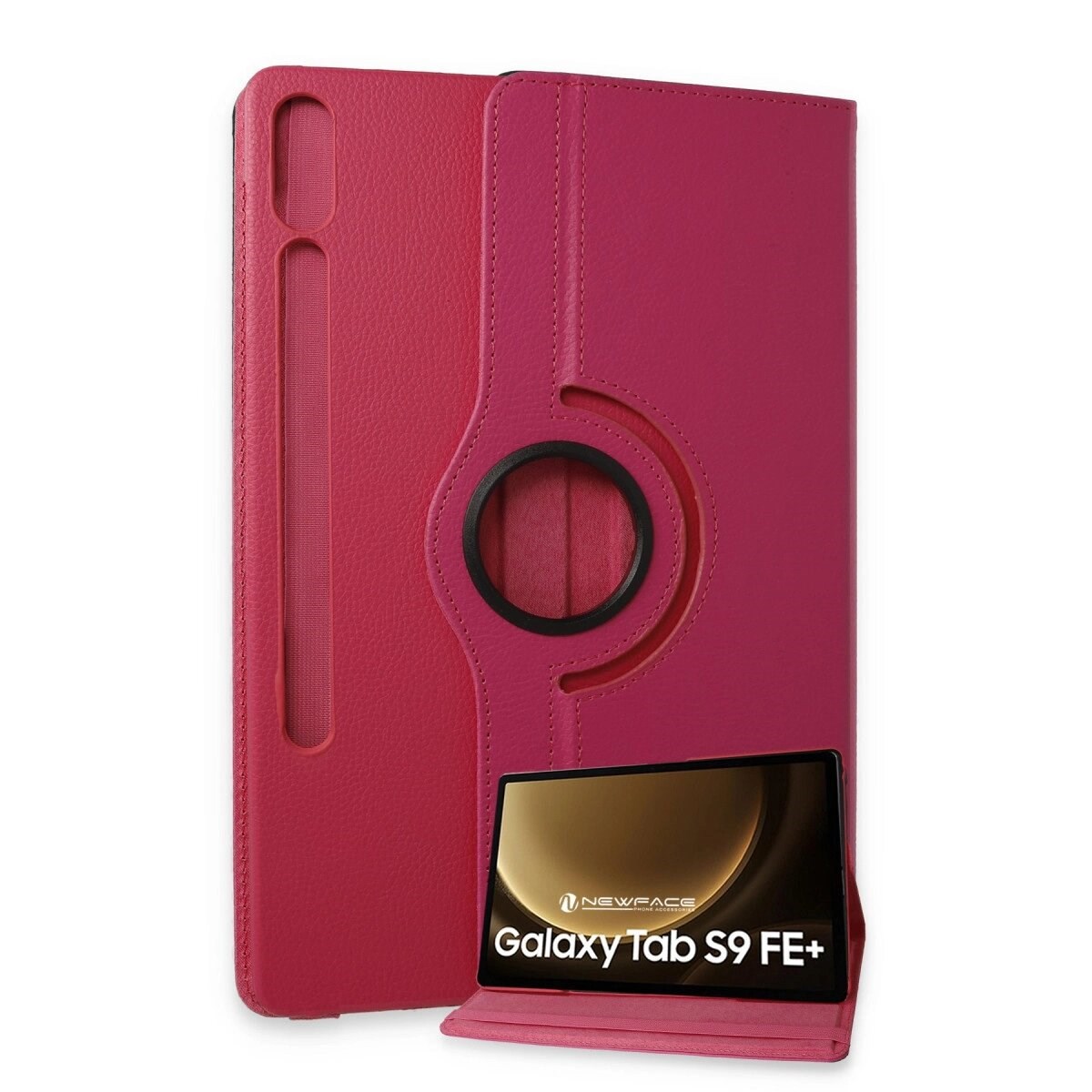 Samsung Galaxy X610 Tab S9 Fe Plus 12.4 Kılıf 360 Tablet Deri Kılıf - Pembe