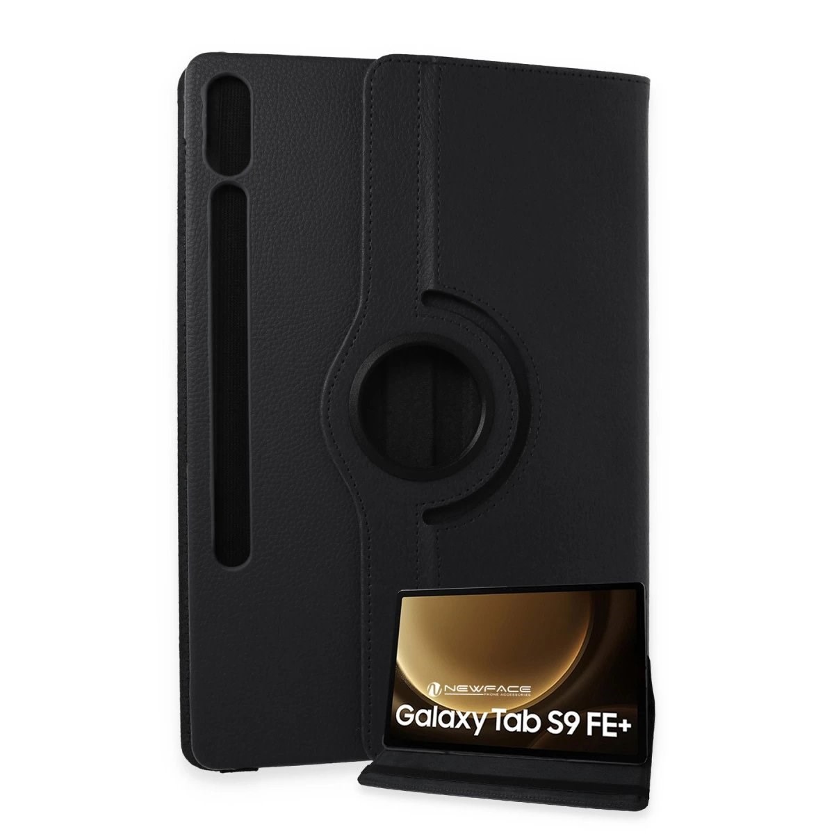 Samsung Galaxy X610 Tab S9 Fe Plus 12.4 Kılıf 360 Tablet Deri Kılıf - Siyah