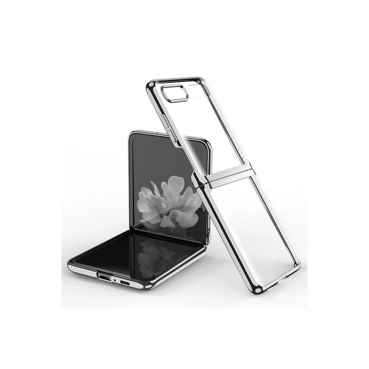 Samsung Galaxy Z Flip 4 Kılıf Fold Element Kapak - Gümüş