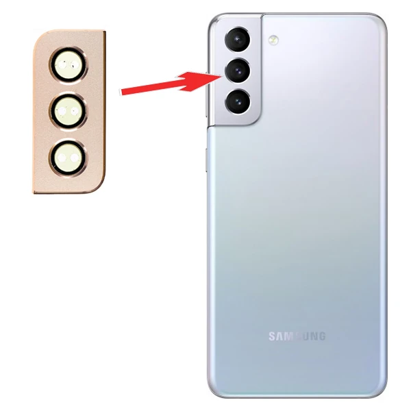 Sm Galaxy S21 Plus G996 Metal Çerçeveli Kamera Lens Koruyucu Full Set-(1903)
