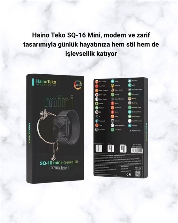 SQ-16 Mini Series 10 – Dokunmatik Akıllı Saat | Kalp Ritmi, SpO2, Uyku Takibi