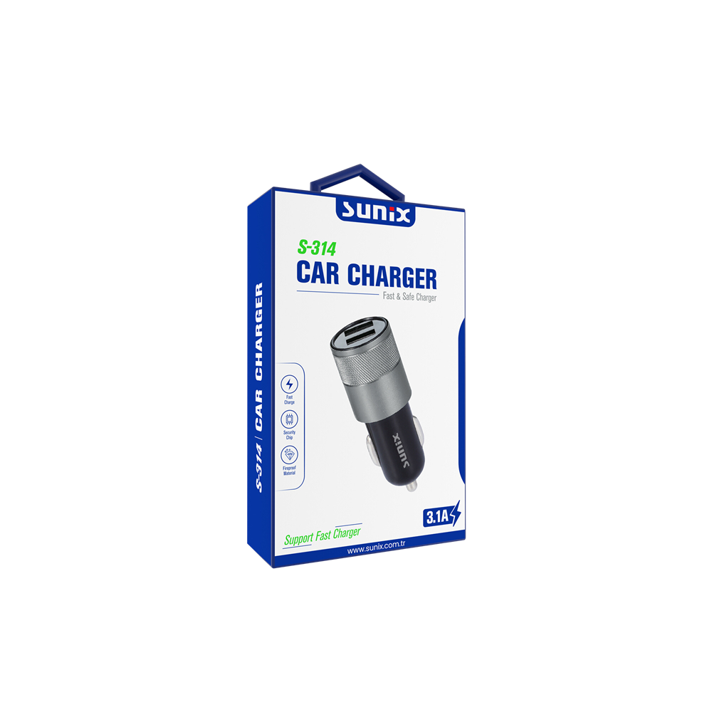SUNİX ARAÇ ŞARJ BAŞLIĞI 3.1A FAST S-314