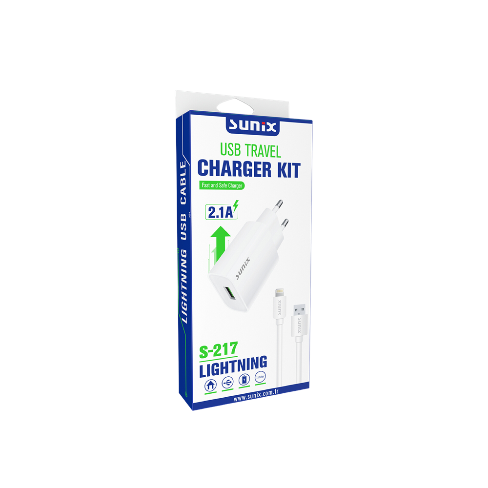 SUNİX İOS ŞARJ VE KABLOSU 2.1A 1M S-217