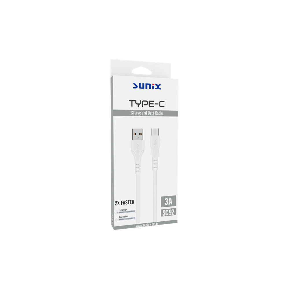 SUNİX TYPE-C KABLO 3A 1M SC-92