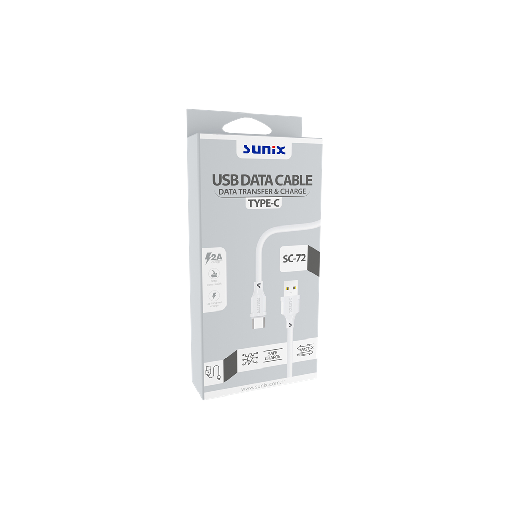 SUNİX USB DATA KABLO TYPE-C 2A SC-72