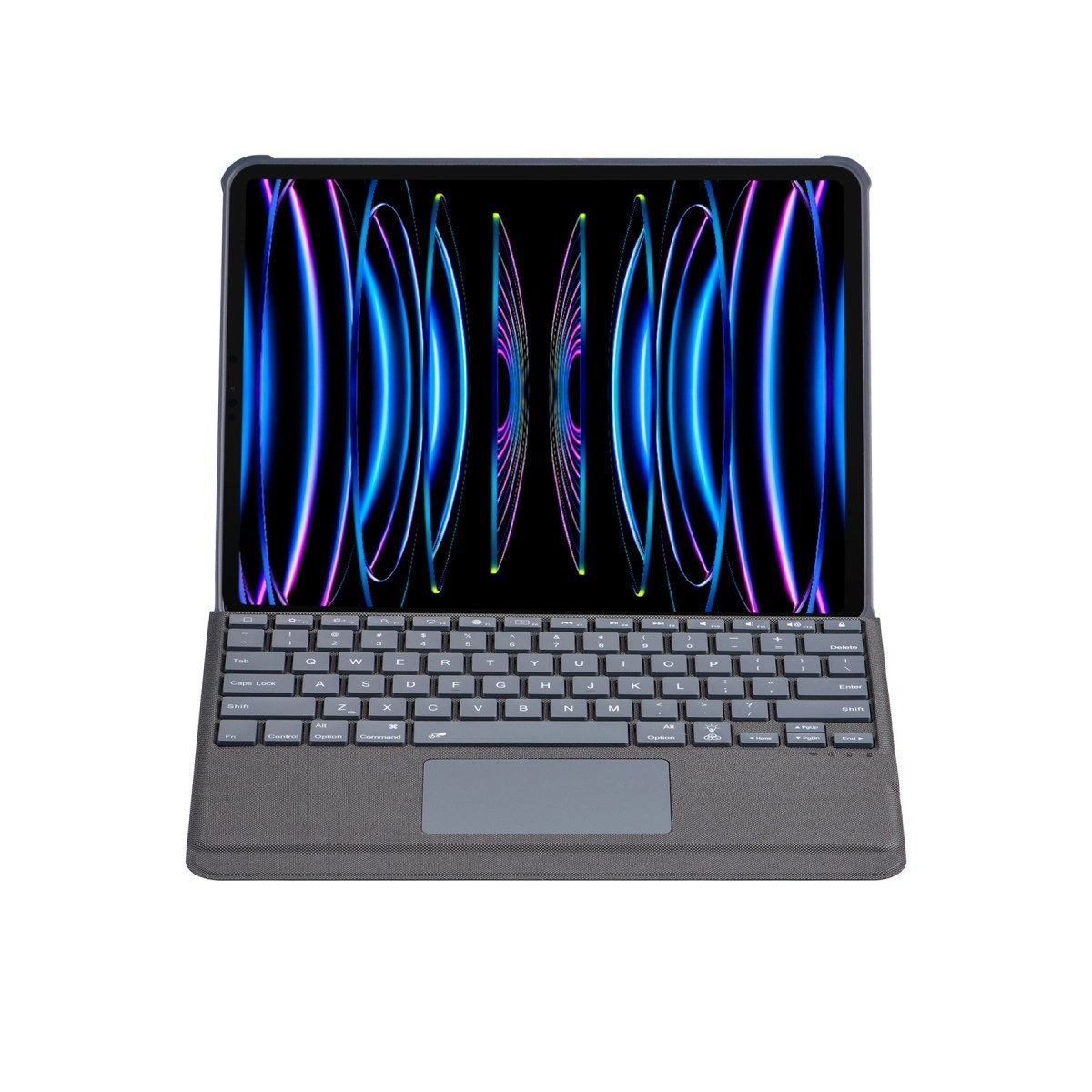 T5509d İpad Pro 12.9 (2022) Kılıf Palermo Ledli Klavyeli Standlı Tablet Kılıfı - Siyah