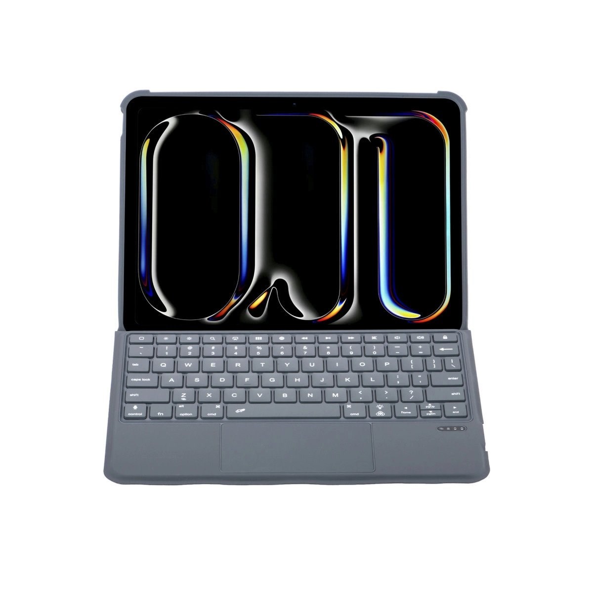 T5510d İpad Pro 13 (2024) Kılıf Palermo Ledli Klavyeli Standlı Tablet Kılıfı - Siyah
