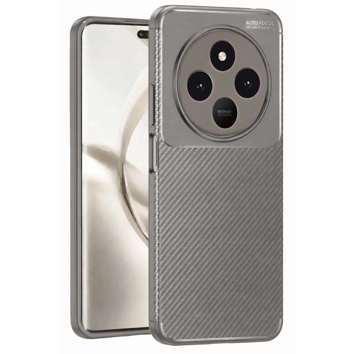 Tecno Spark 30 Kılıf Auto Focus Karbon Kapak - Gri