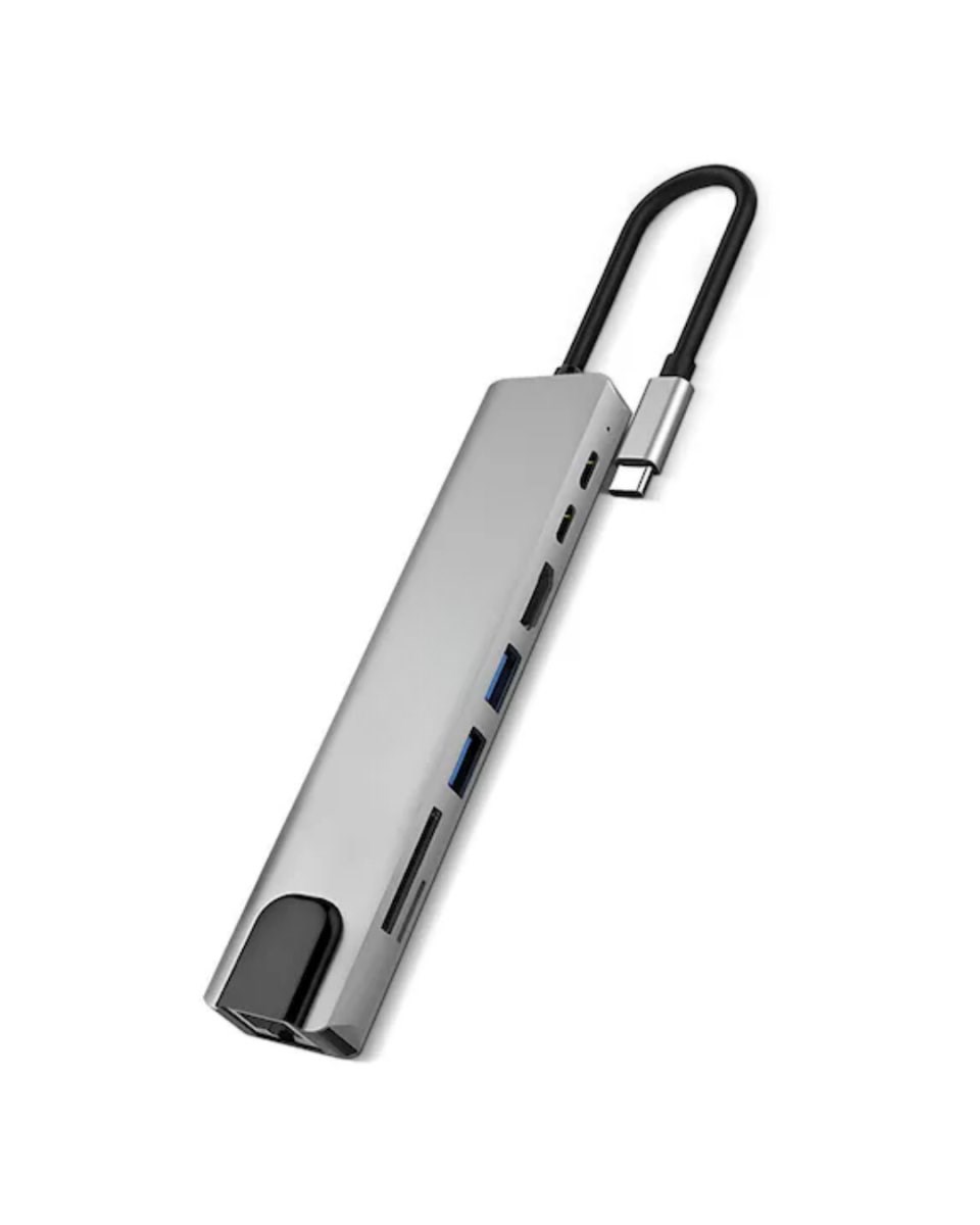 Type C Çoklu Port Hub 8 Port USB HDMI SD Kart Ethernet Adaptör