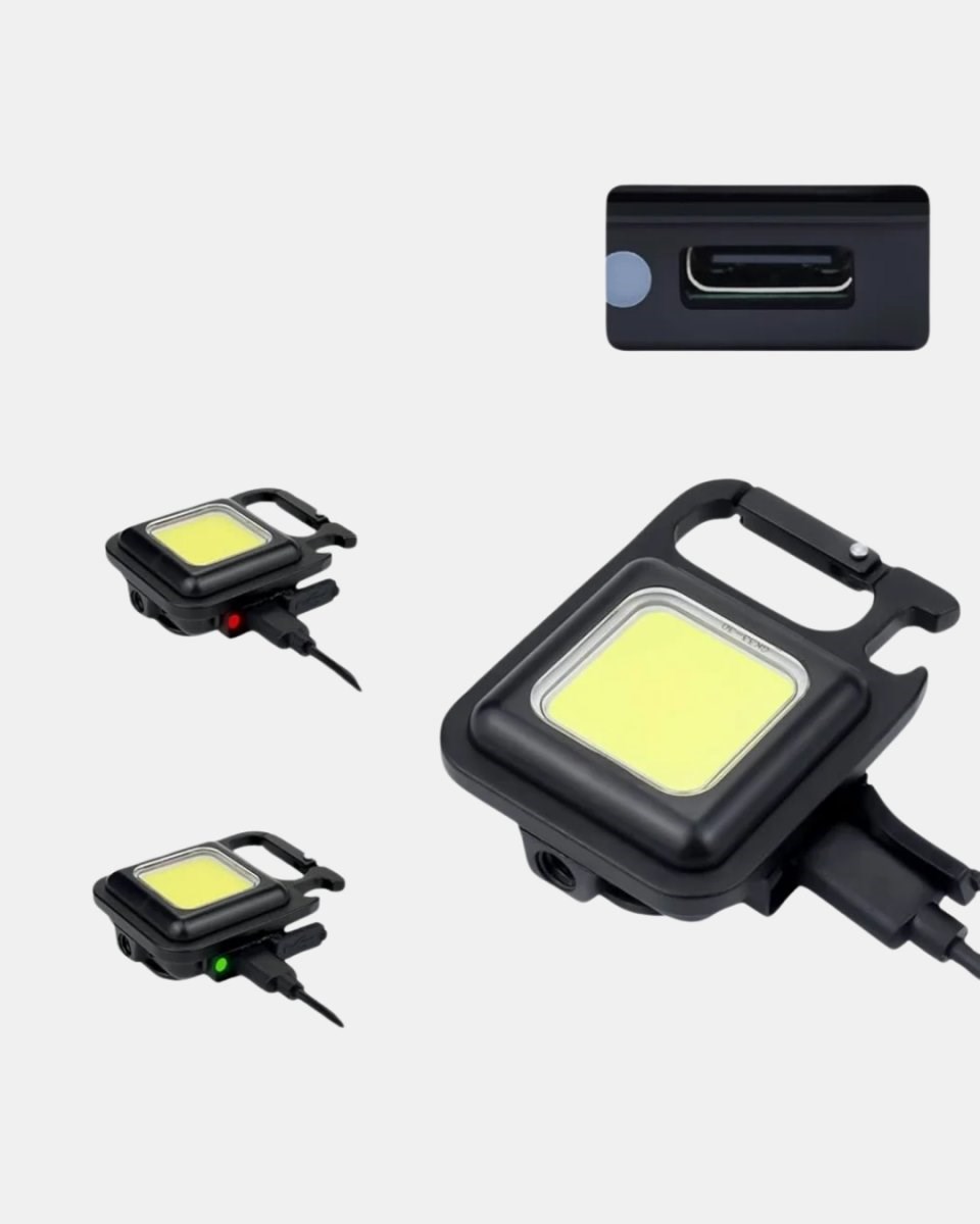 USB Type-C Şarjlı Mini Fener – Manyetik, Katlanabilir ve Şişe Açacaklı Tasarım