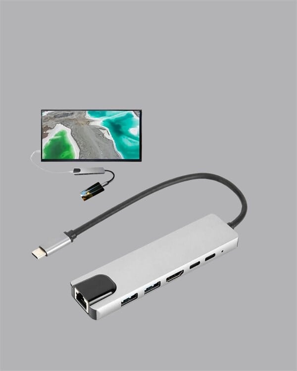 USB‑C Çoklu Bağlantı Merkezi – 5 Gbps, 100‑240 V, Sağlam Eloksal Tasarım