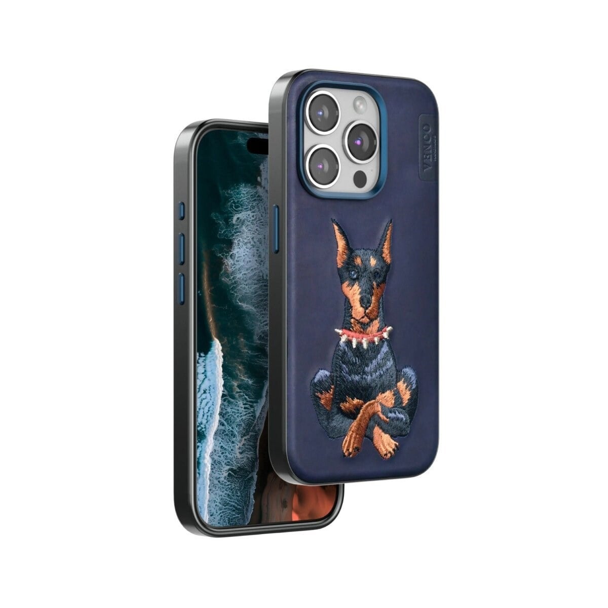 Venco Apple İphone 15 Pro Max Perma Desenli Kapak - Lacivert