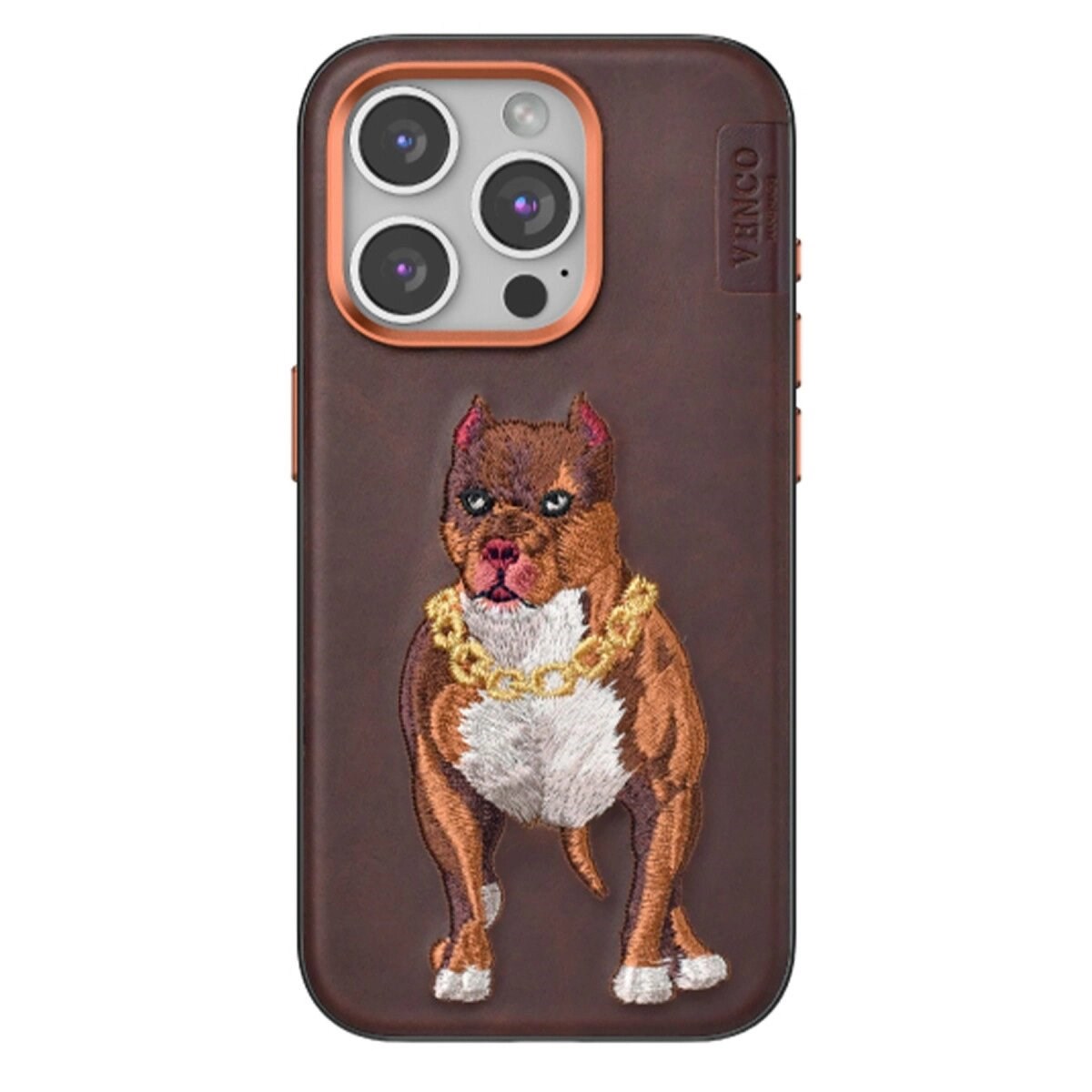 Venco İphone 15 Pro Perma Desenli Kapak - Kahverengi