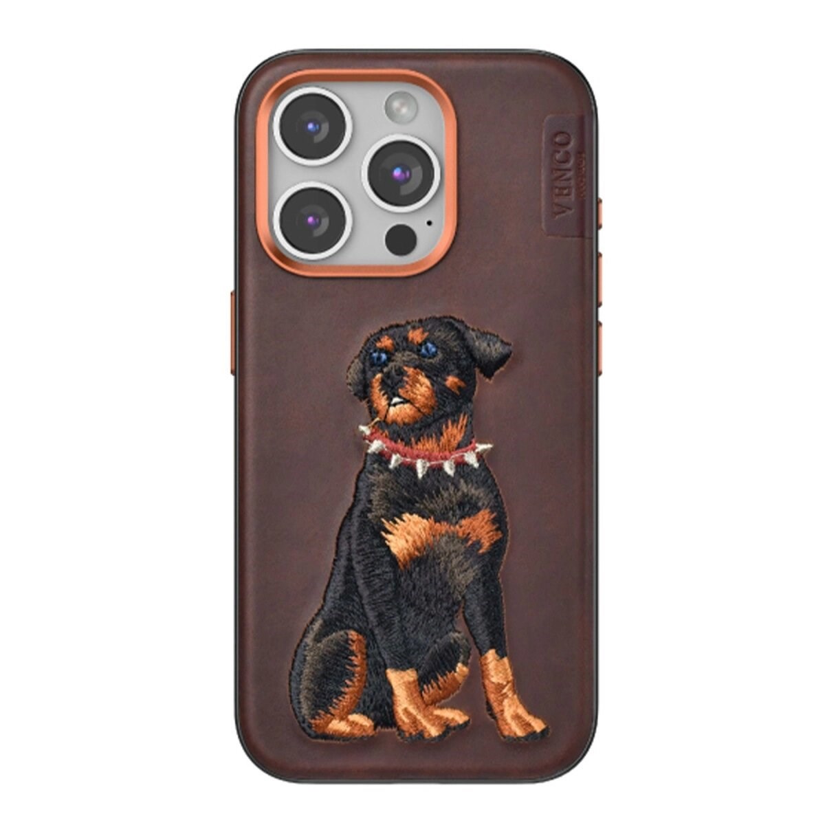 Venco İphone 15 Pro Perma Desenli Kapak - Koyu Kahve