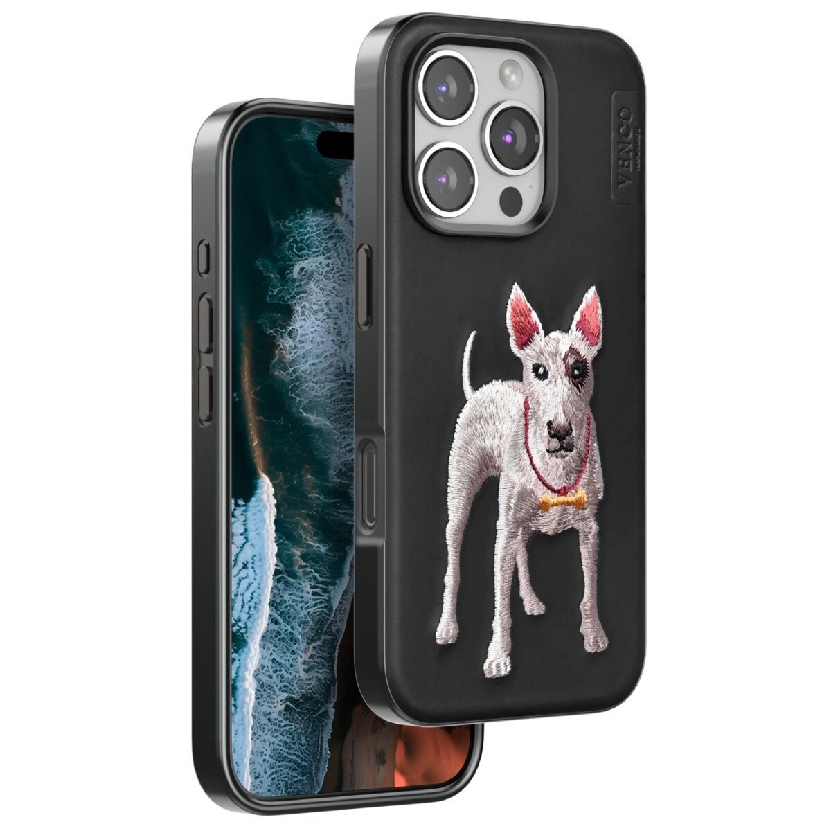 Venco İphone 16 Pro Max Perma Desenli Kapak - Siyah