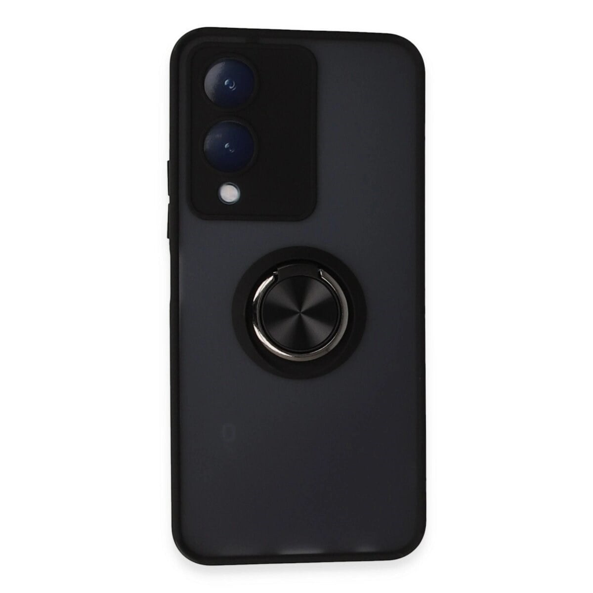 Vivo Y17s Kılıf Montreal Yüzüklü Silikon Kapak - Siyah