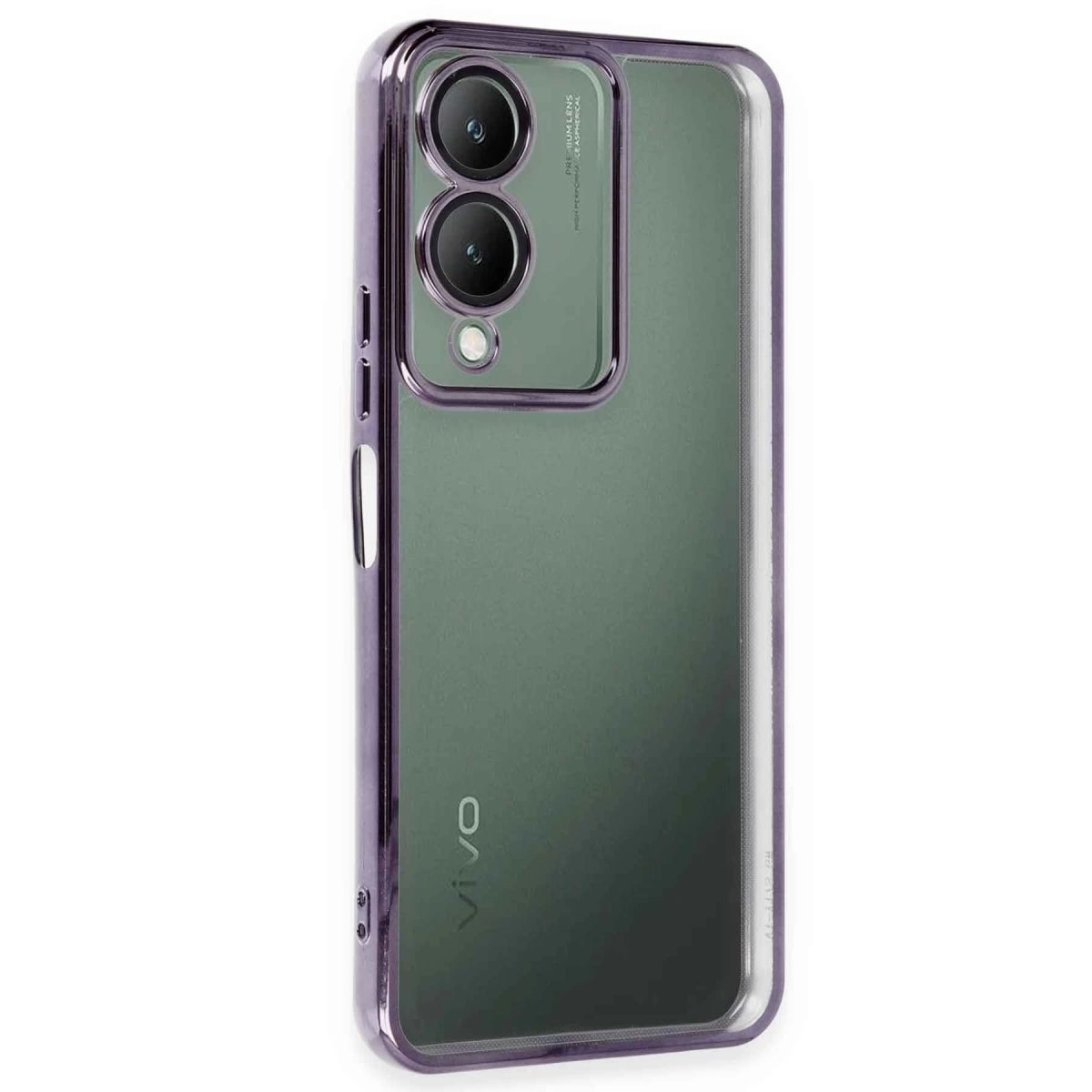 Vivo Y17s Kılıf Razer Lensli Silikon - Mor