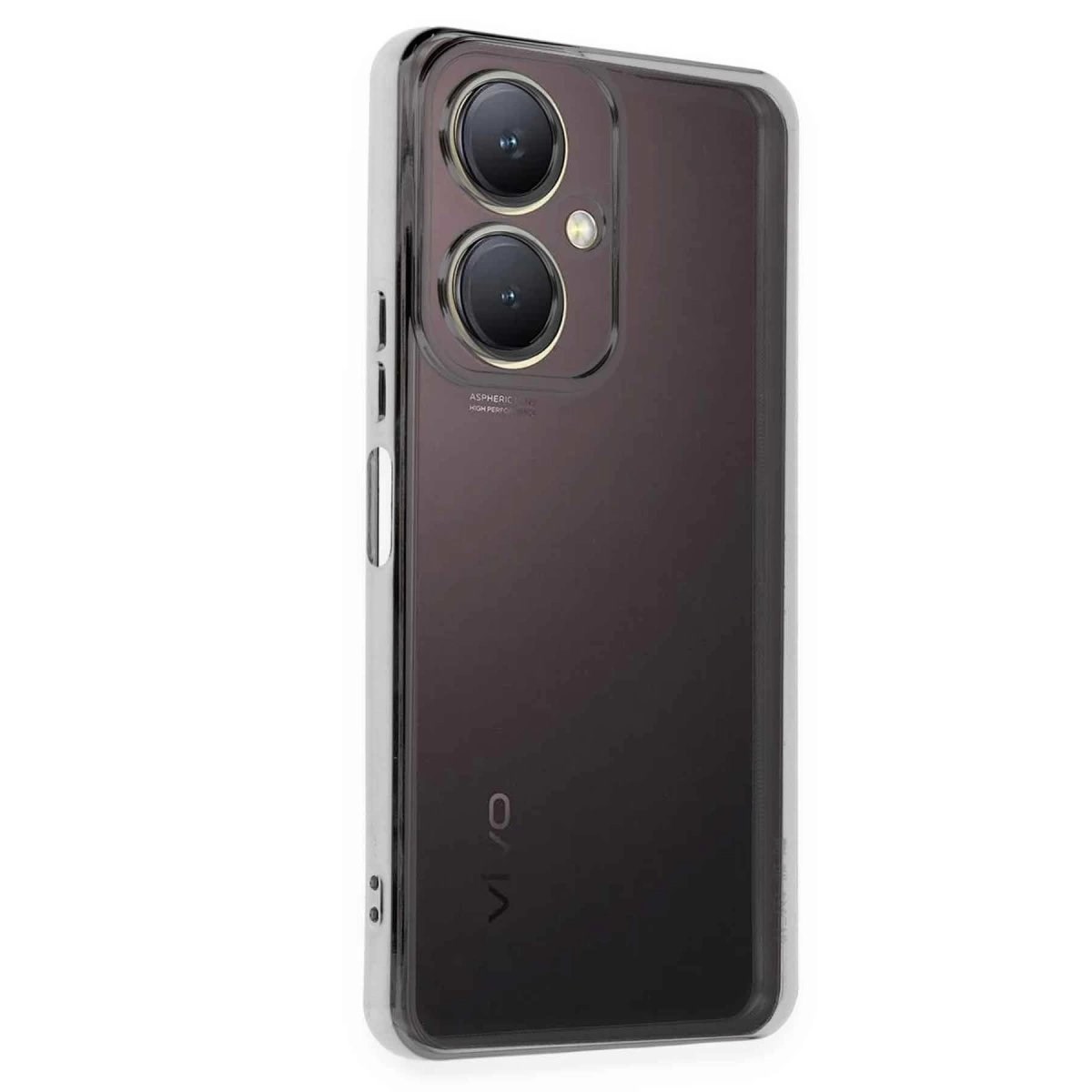 Vivo Y27 Kılıf Razer Lensli Silikon - Gümüş
