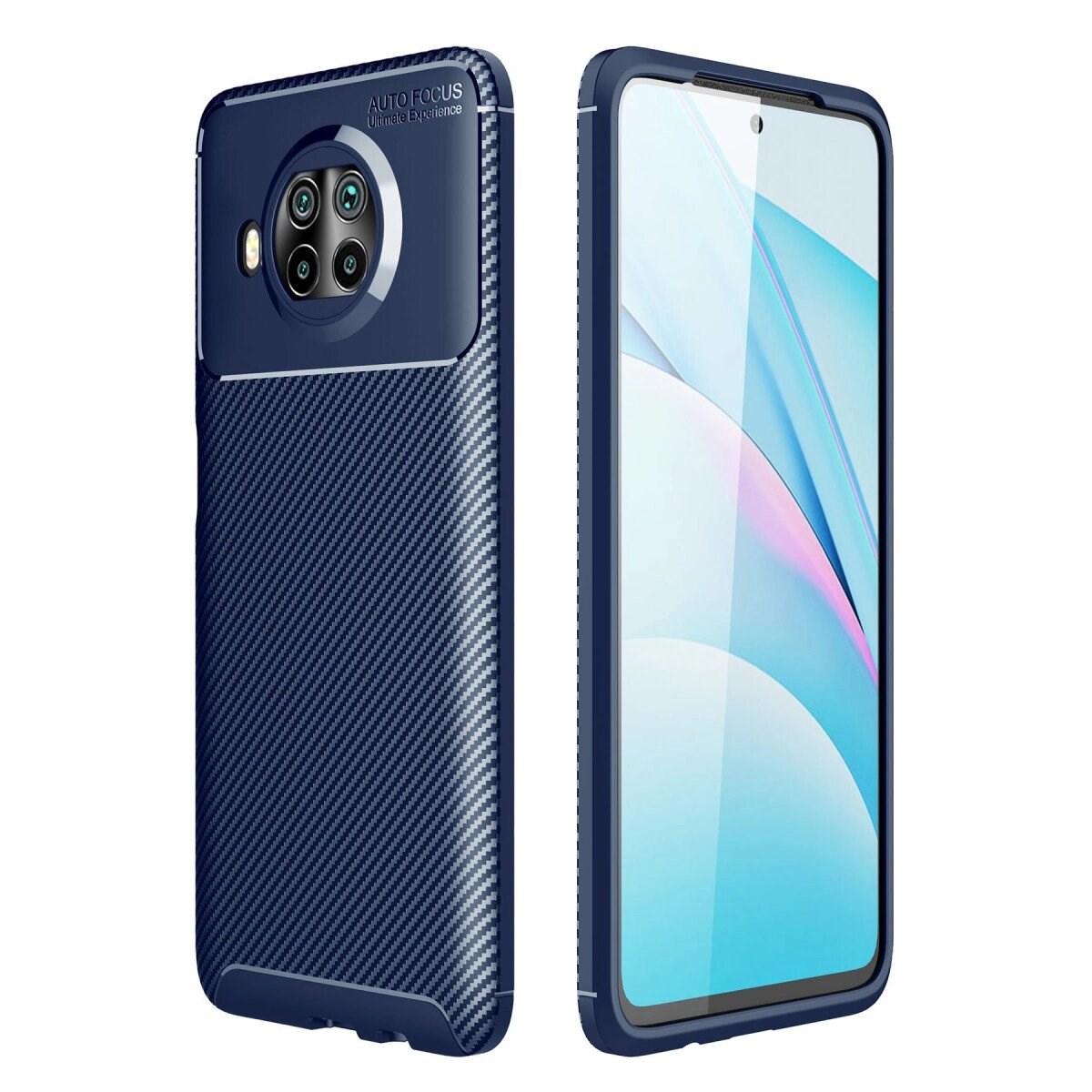 Xiaomi Mi 10t Lite Kılıf Auto Focus Karbon Kapak - Lacivert
