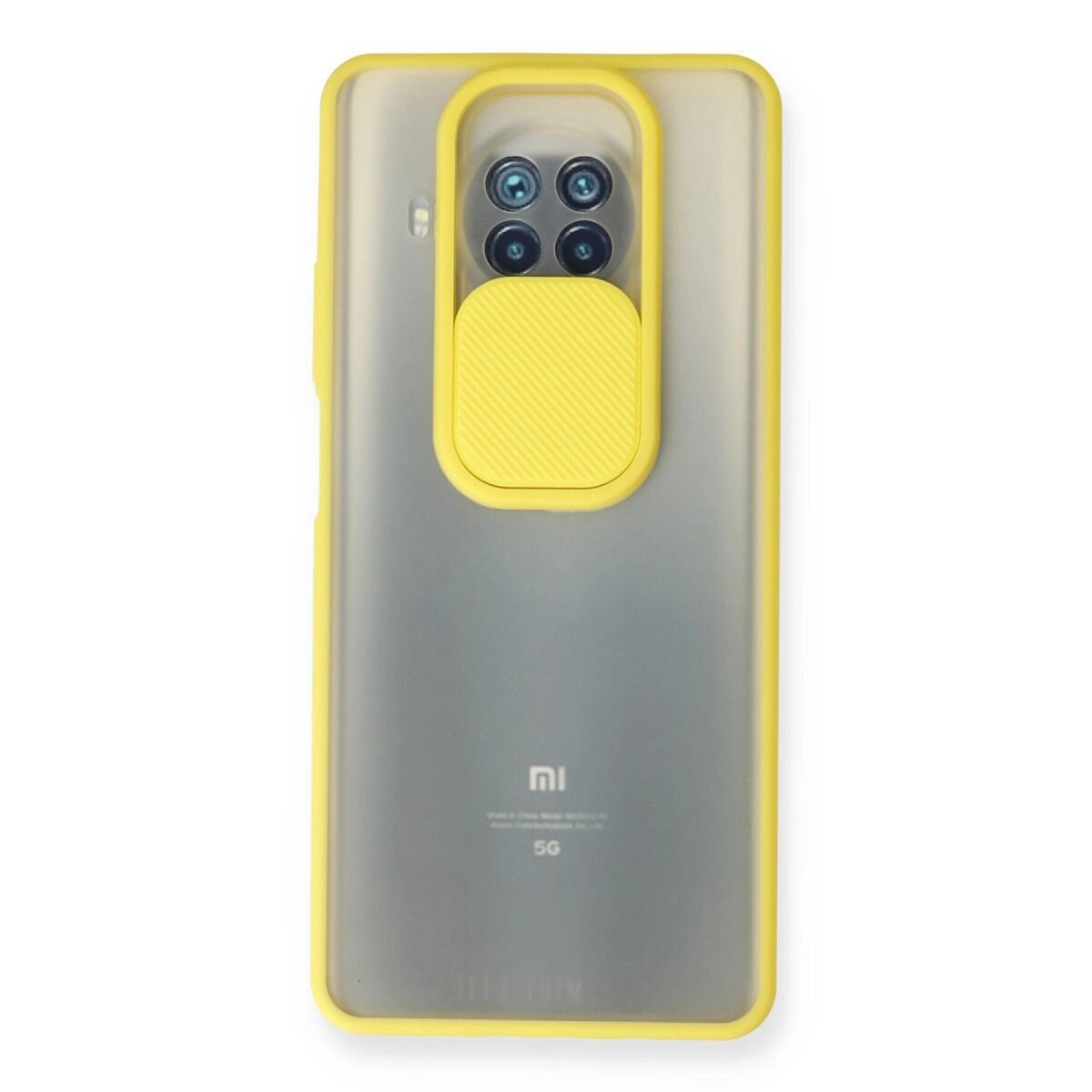 Xiaomi Mi 10t Lite Kılıf Palm Buzlu Kamera Sürgülü Silikon - Sarı
