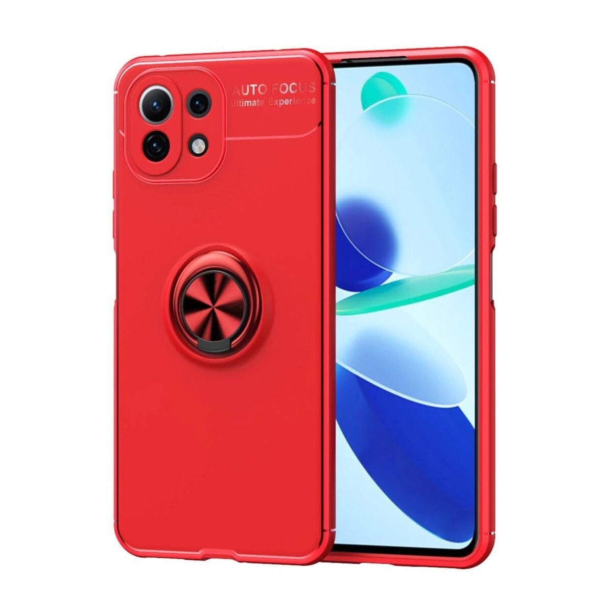 Xiaomi Mi 11 Lite Kılıf Range Yüzüklü Silikon - Kırmızı