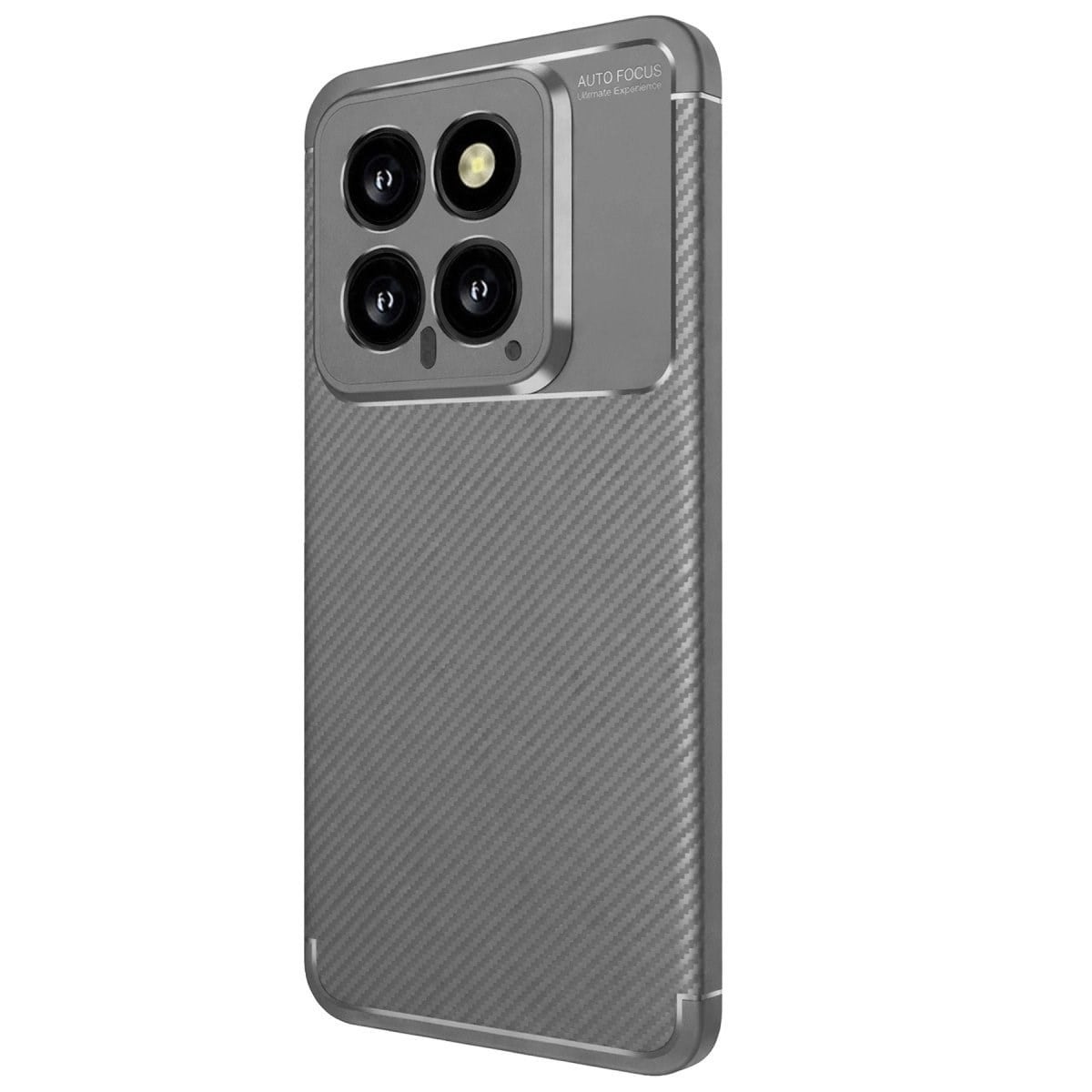 Xiaomi Mi 14t Kılıf Auto Focus Karbon Kapak - Gri