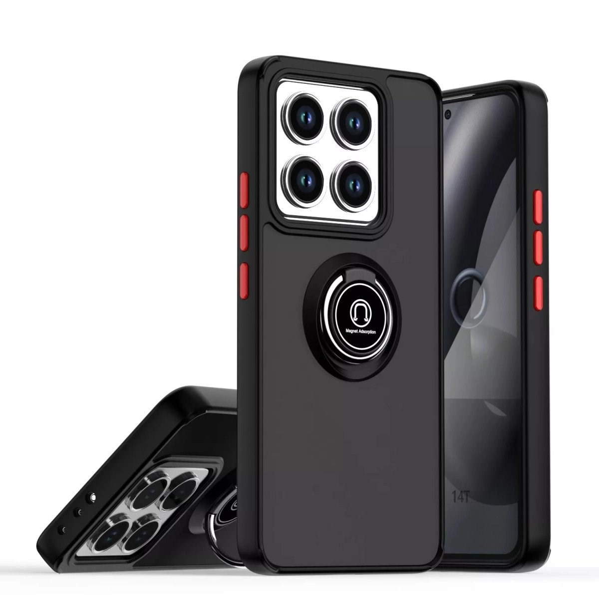Xiaomi Mi 14t Montreal Yüzüklü Silikon Kapak - Siyah
