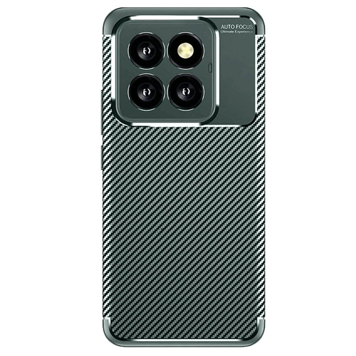Xiaomi Mi 14t Pro Kılıf Auto Focus Karbon Kapak - Koyu Yeşil