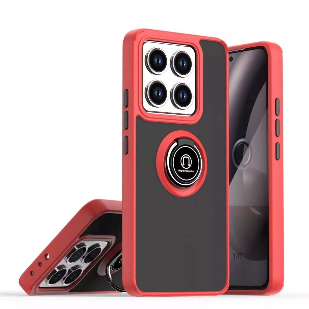 Xiaomi Mi 15 Pro Kılıf Montreal Yüzüklü Silikon Kapak - Kırmızı