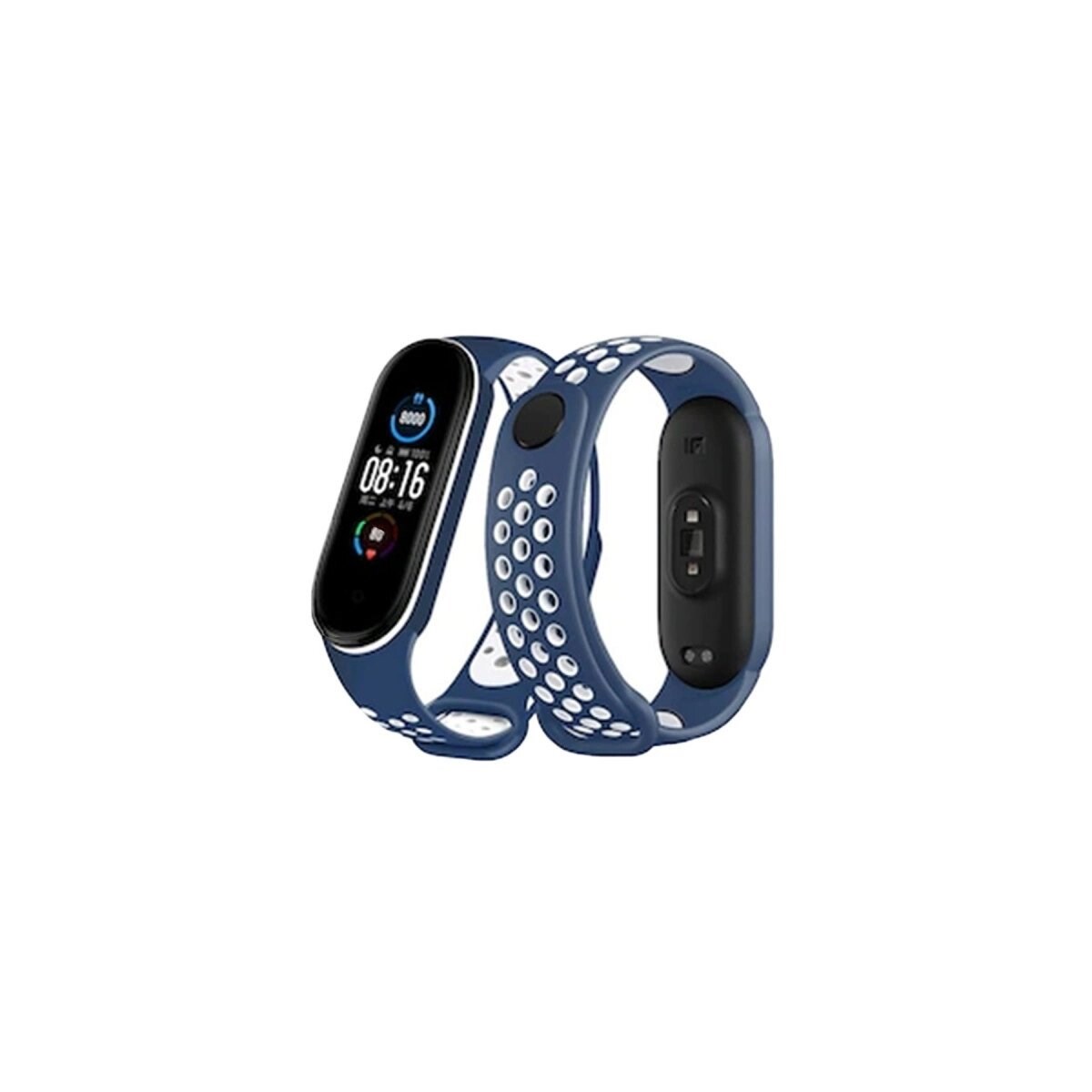 Xiaomi Mi Band 6 Spor Delikli Kordon (saat Değildir) - Lacivert-beyaz