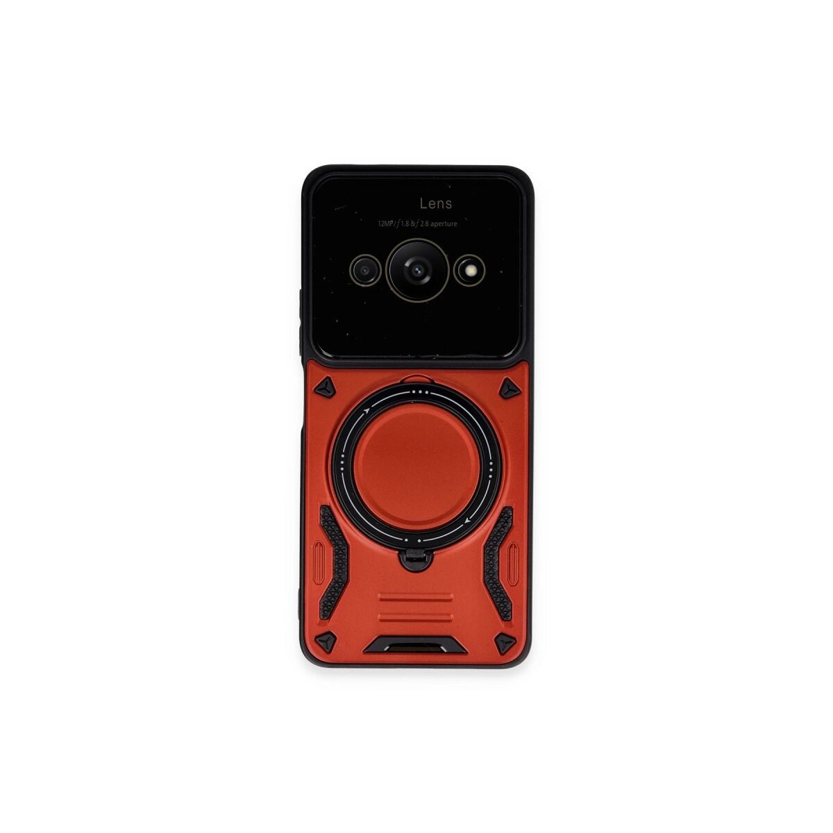 Xiaomi Poco C61 Kılıf Joy Lens Standlı Kapak - Kırmızı