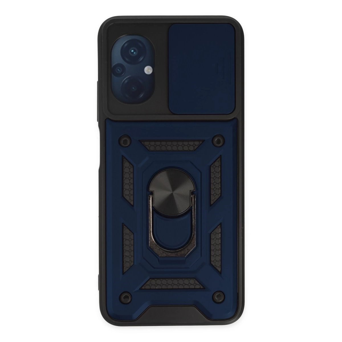 Xiaomi Poco M5 Kılıf Pars Lens Yüzüklü Silikon - Lacivert