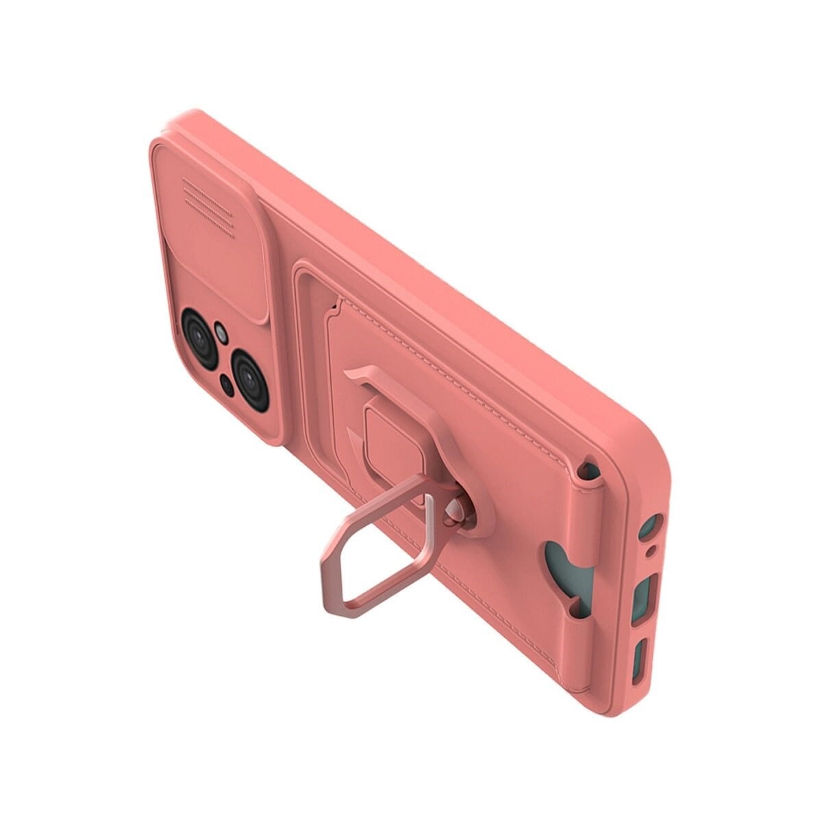 Xiaomi Poco M5 Kılıf Zuma Kartvizitli Yüzüklü Silikon - Lila