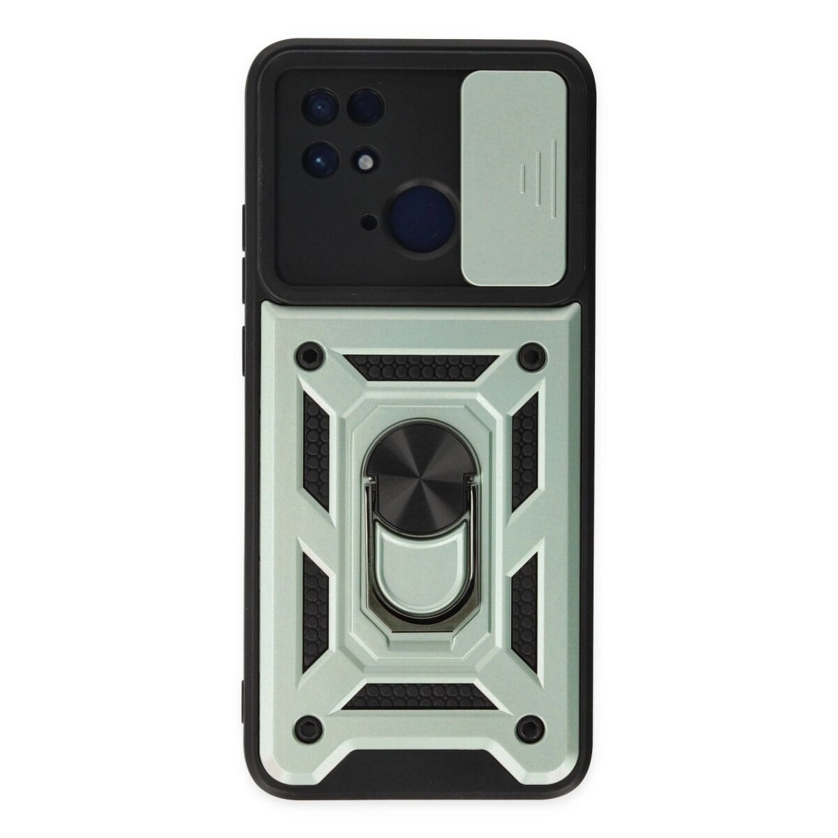 Xiaomi Redmi 10c Kılıf Pars Lens Yüzüklü Silikon - Yeşil