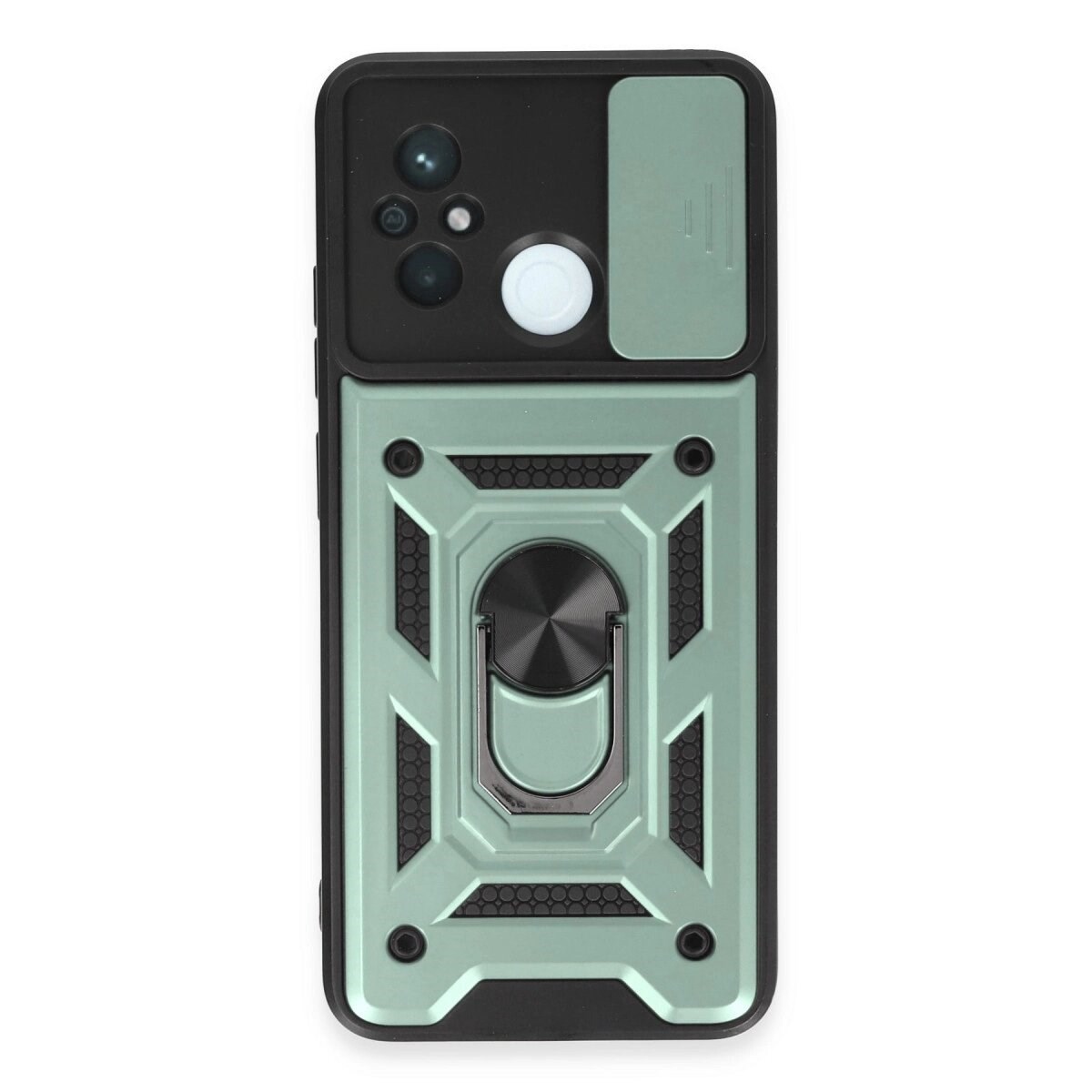 Xiaomi Redmi 12c Kılıf Pars Lens Yüzüklü Silikon - Yeşil