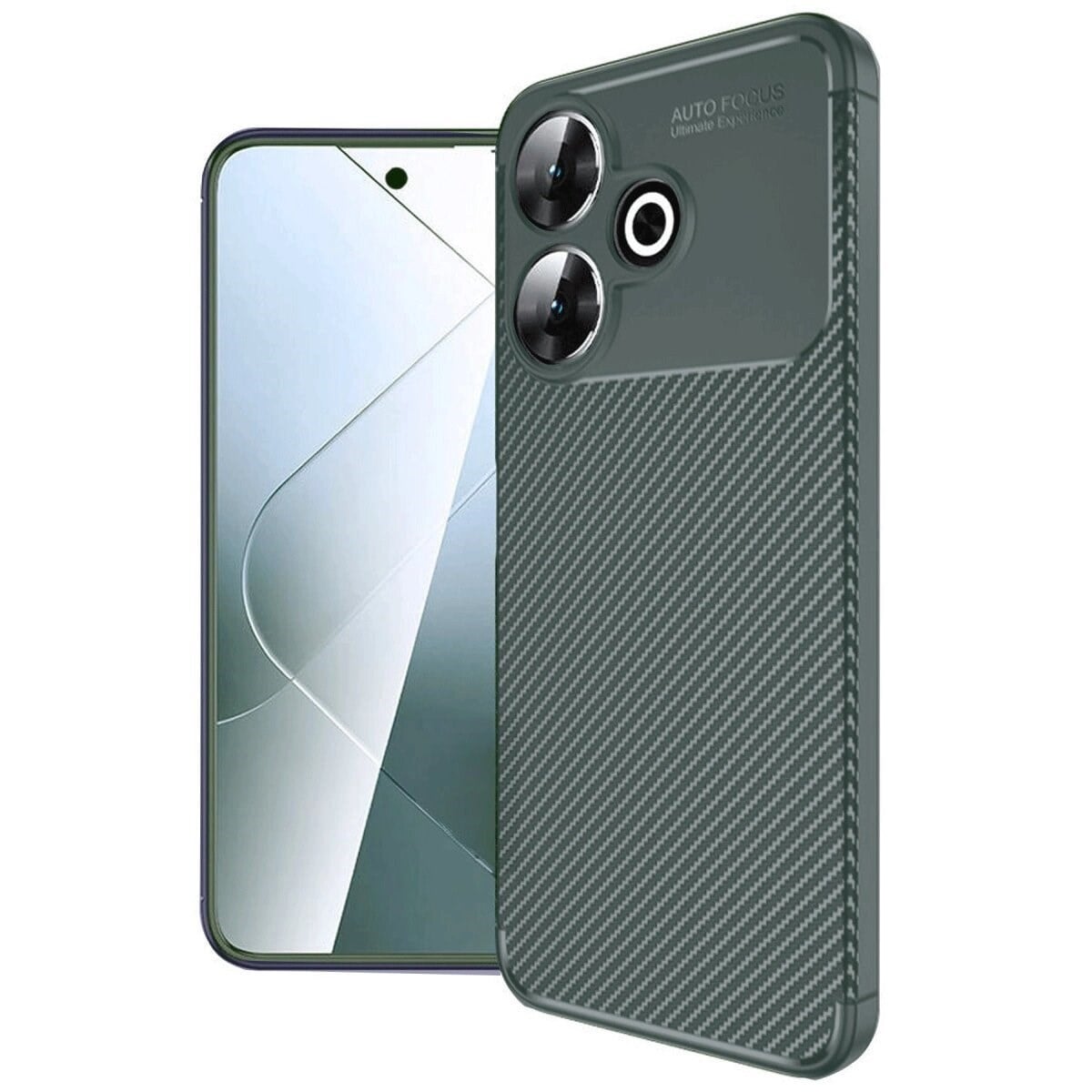 Xiaomi Redmi 13 4g Kılıf Auto Focus Karbon Kapak - Koyu Yeşil