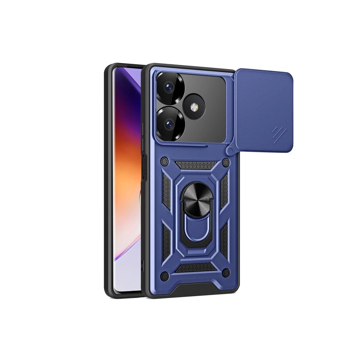 Xiaomi Redmi 13 4g Kılıf Pars Lens Yüzüklü Silikon - Lacivert