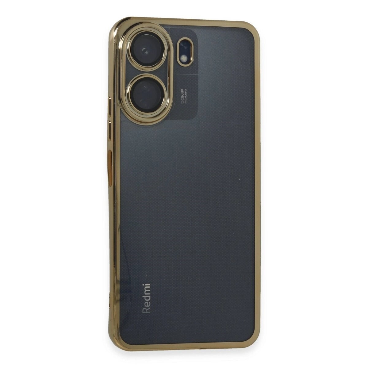Xiaomi Redmi 13c Kılıf Razer Lensli Silikon - Gold