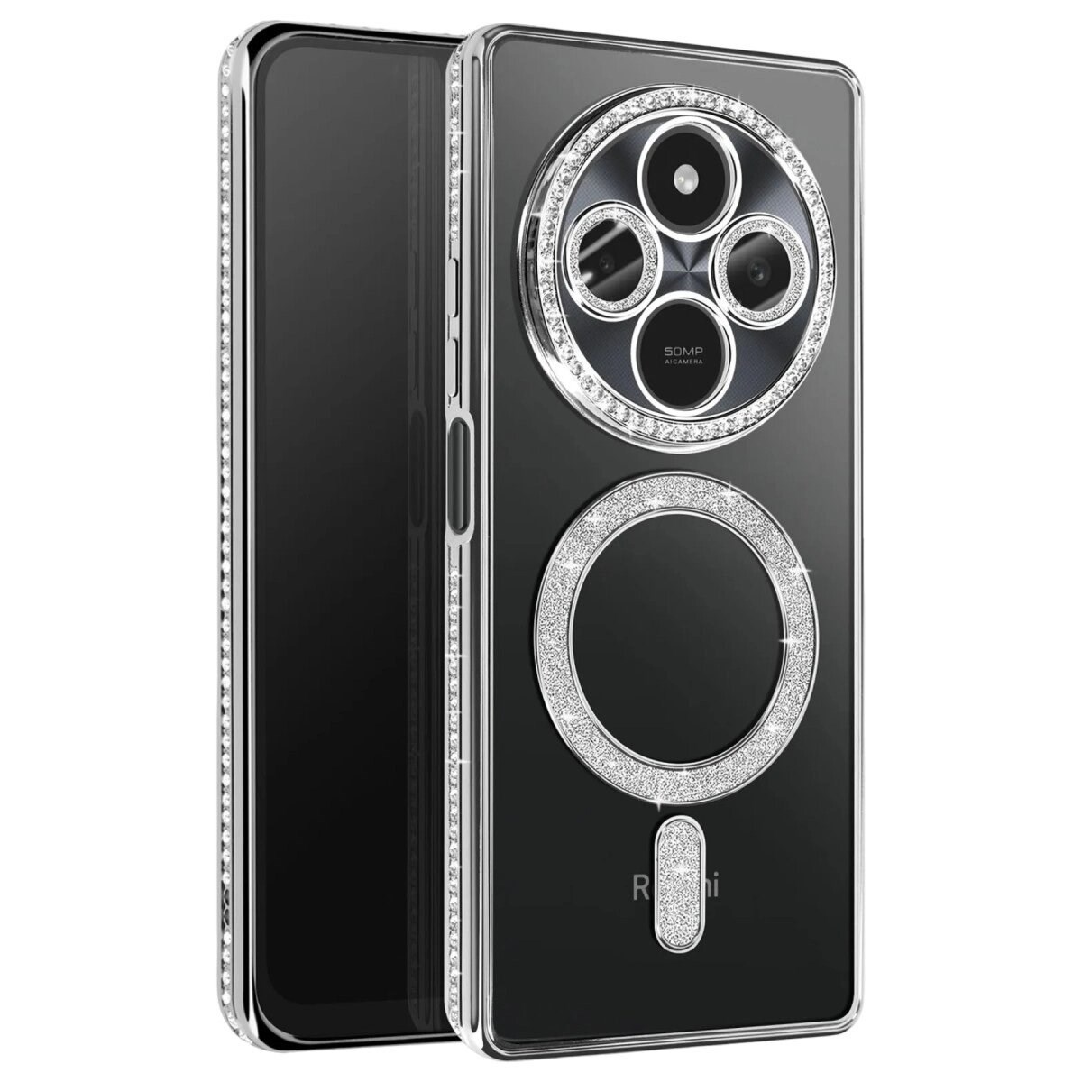 Xiaomi Redmi 14c Joke Simli Magneticsafe Kılıf - Gümüş
